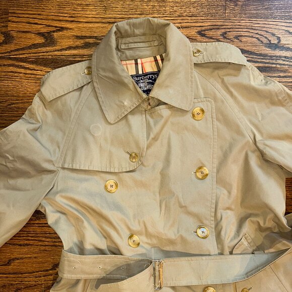 Burberrys Belted Tan Cotton Trench Coat, Men's 42 - Picture 1 of 15